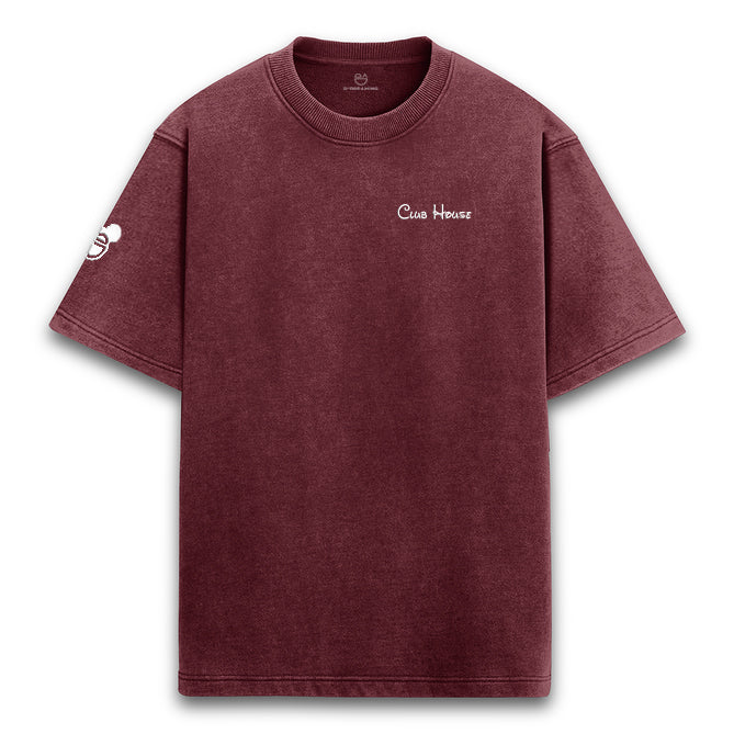 Club House Acid Wash  //Maroon //Ext.Oversized